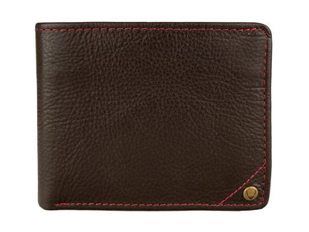 Hidesign Angle Stitch Leather Slim Bifold Wallet Brown Online