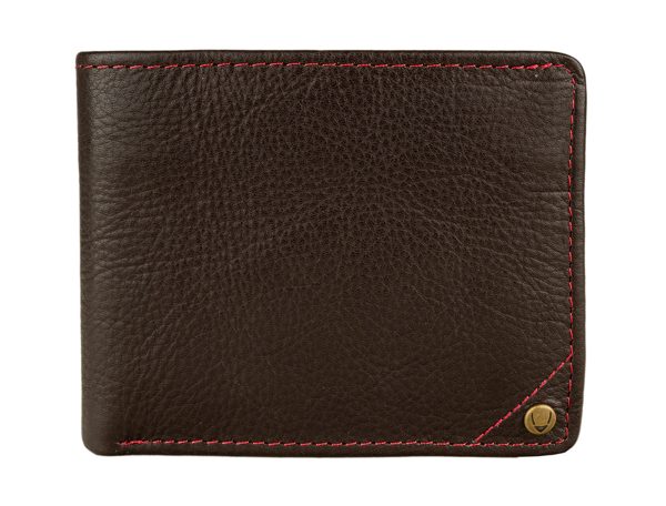 Hidesign Angle Stitch Leather Slim Bifold Wallet Brown Online