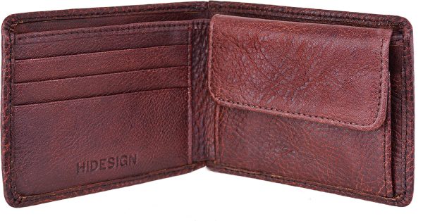 Hidesign Giles Vegetable Tanned Leather Wallet with Coin Pocket Brown Online now