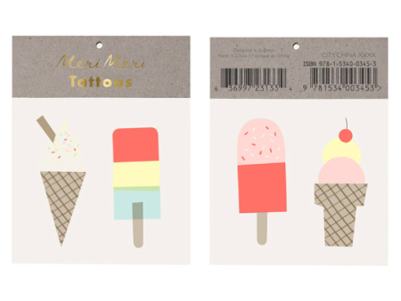 Ice Cream Treat Tattoos  Temporary Tattoos  Sale