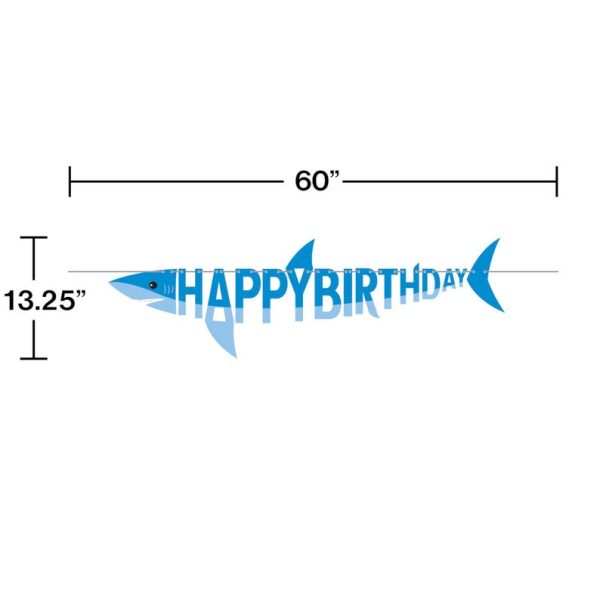 Shark Party Birthday Banner For Discount