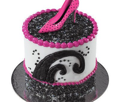 Sexy Pink & Black High Heel Cake Toppers 12 per pack For Cheap