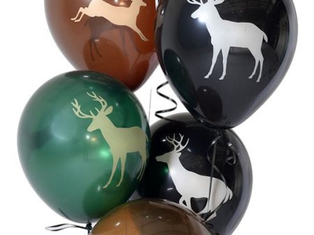 Deer Buck Latex Balloons 6 Pack Fashion