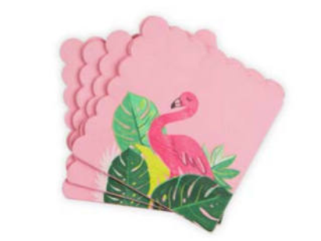 Scalloped Flamingo Luncheon Napkins   20 Count For Sale