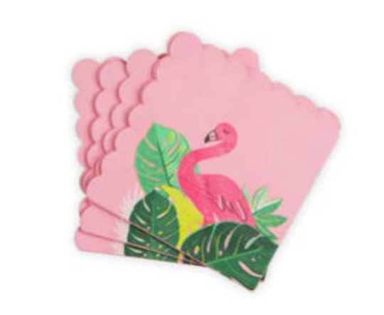 Scalloped Flamingo Luncheon Napkins   20 Count For Sale