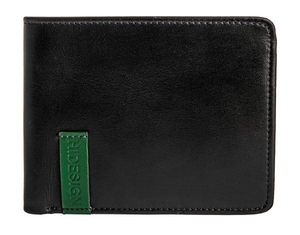 Hidesign Dylan 05 Leather Multi-Compartment Trifold Wallet Black For Cheap