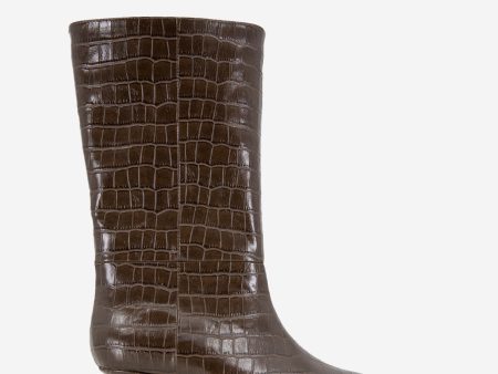 Meryl Leather Croco Bootie Hot on Sale