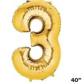 34  Gold Number Balloon - 3 For Sale