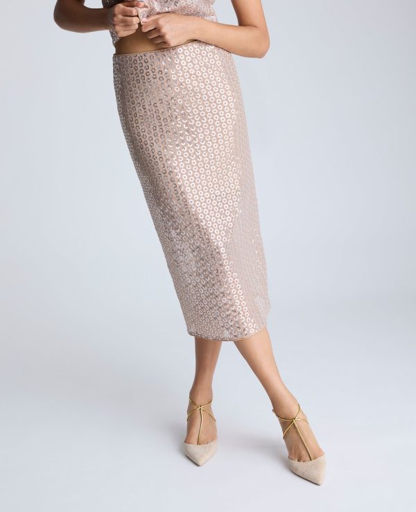 Pull-On Sequin Midi Skirt Online now