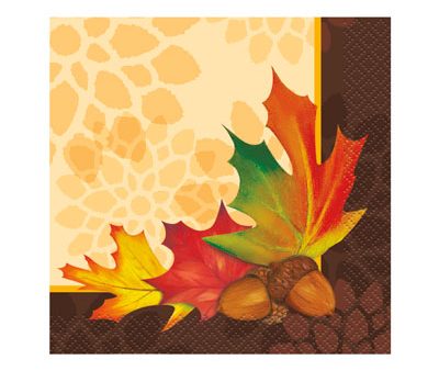 Fall Leaves Dessert Napkins   16 Count   2 Ply Sale