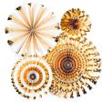 Paperlove Party Fans - Gold & White - 4 Fans Online Hot Sale