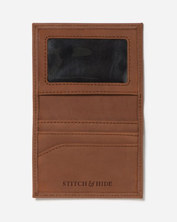 STITCH & HIDE LEATHER TIM CARD HOLDER CAFE BROWN Online now