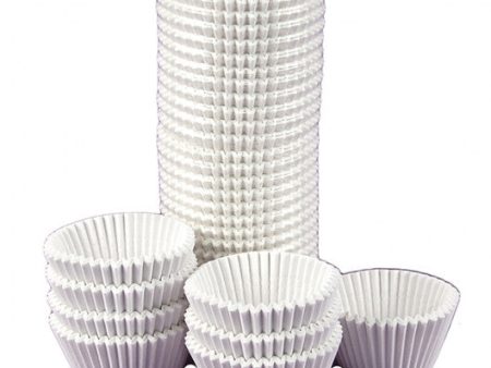 White Fluted Paper Baking Cups - Cupcake Liners - Standard Size  500 Count Sale