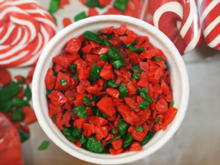 Red and Green Peppermint Crunch 10lb Case on Sale