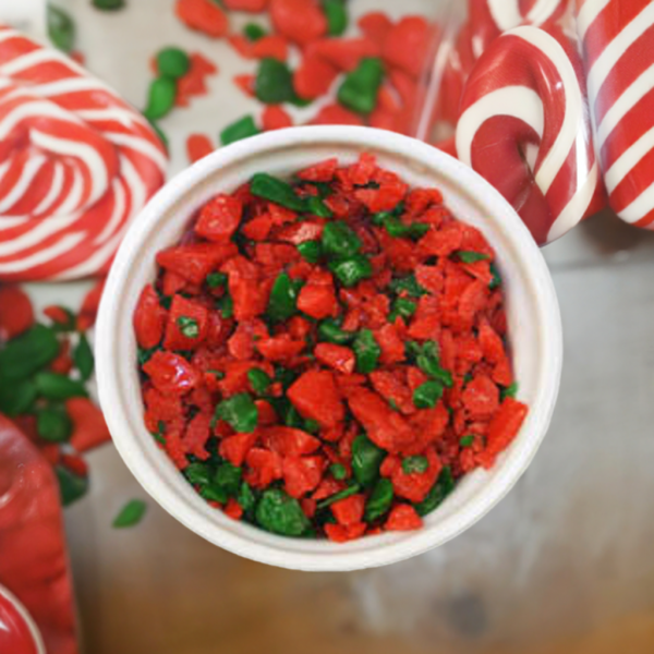 Red and Green Peppermint Crunch 10lb Case on Sale