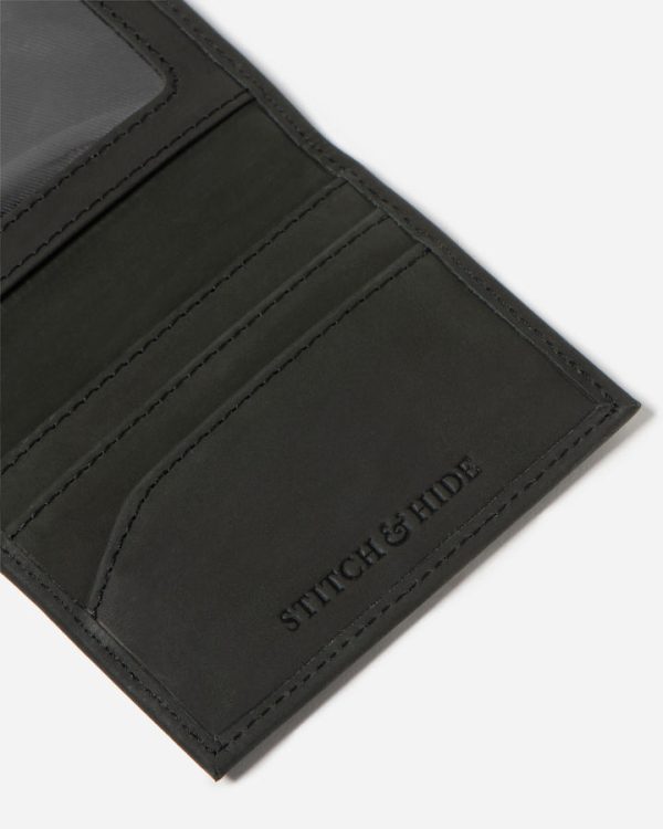 STITCH & HIDE LEATHER TIM CARD HOLDER BLACK Sale