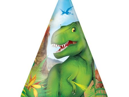 Dinosaur Party Hats 8 Pack Supply