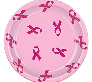 Breast Cancer Awareness Plates 9 inch 8 Count For Sale