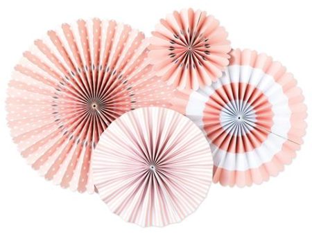 Paperlove Party Fans - Ballet Pink - 4 Count Hot on Sale