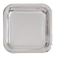 Metallic Silver Party Plates - 8 Count   7 inch Square Plate on Sale