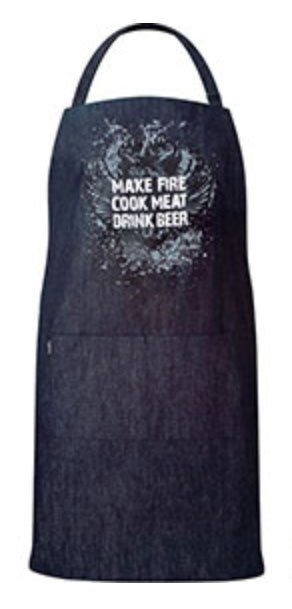 BBQ Denim Apron - Make Fire, Cook Meat, Drink Beer Online Sale