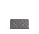 Gunas New York Uptown Quilted Grey Zip Wallet For Discount