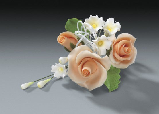 Gum Paste - Cake Topper - Peach Rose Cascade 4.5  Sale