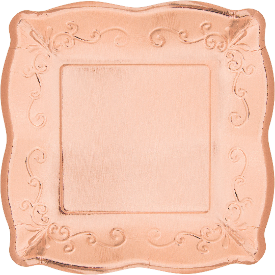 Elegant Rose Gold Square Plates  8 Count Online Sale