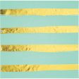 Mint Green and Gold Foil Striped Luncheon Napkins 16 Count   2Ply Online Sale