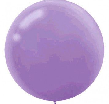 24 Inch Round Lavender Latex Balloons 4 Pack Supply