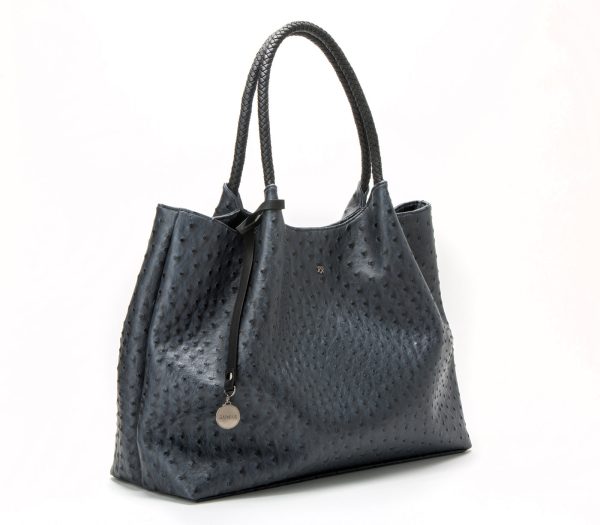 Gunas New York Naomi Dark Gray Vegan Leather Tote Bag For Sale