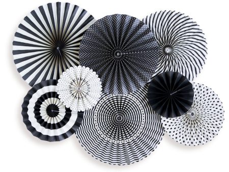 Mind s Eye Party Fan - Black and White 8 Count Sale