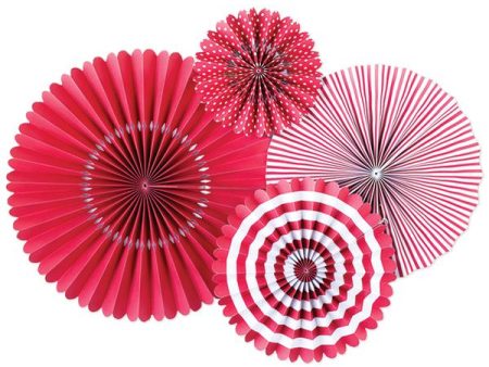 Paperlove - Party Fans - Red & White - 4 Count For Cheap