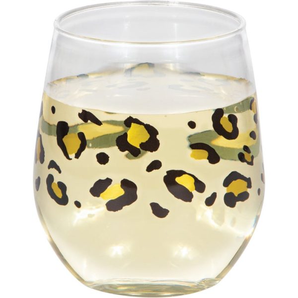 Leopard Print Wine Glass For Sale