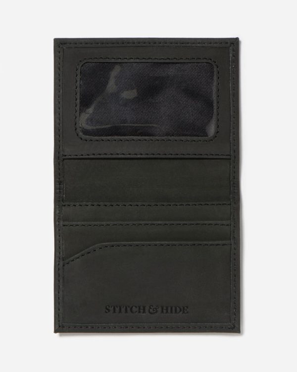 STITCH & HIDE LEATHER TIM CARD HOLDER BLACK Sale