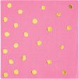 Pink and Gold Foil Polka Dot-Beverage Napkins - 16 Count   3 Ply Hot on Sale