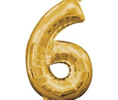 34  Gold Number Balloon - 6 For Discount