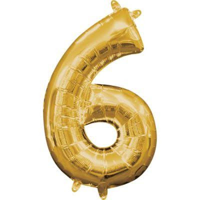 34  Gold Number Balloon - 6 For Discount