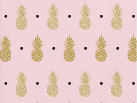 Fancy Pineapple dessert Napkins   16 Count Supply