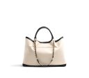 Gunas New York RUTH Off White   Black Vegan Canvas Tote Supply