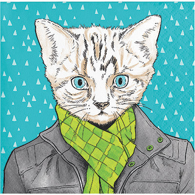 Dapper Cat Napkins - 24 Count Online Hot Sale