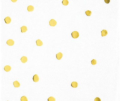 White and Gold Foil Polka Dot-Beverage Napkins - 16 Count   3 Ply on Sale