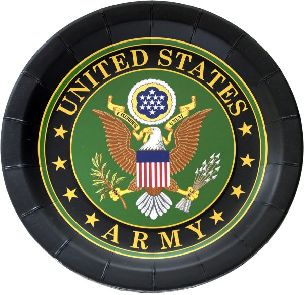 Official US Army PartyWare- 9  Plates  8 Count  Heavyweight For Cheap