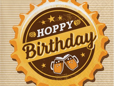 Beers and Cheers - Hoppy Birthday .Beverage Napkins -16 Count -2 Ply For Discount