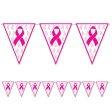 Breast Cancer Awareness Pennant Banner - 12 Feet long For Discount