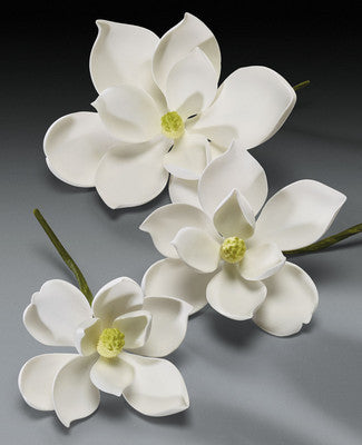 Gum Paste Flowers - Cake Topper - Magnolia 3 Piece For Cheap