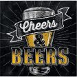 Beers and Cheers - Beverage Napkins -16 Count -2 Ply For Sale