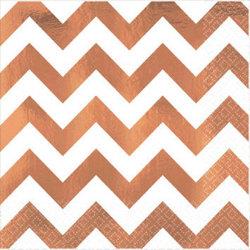 Premium Quality Beverage Napkins - Chevron Rose Gold Online Hot Sale