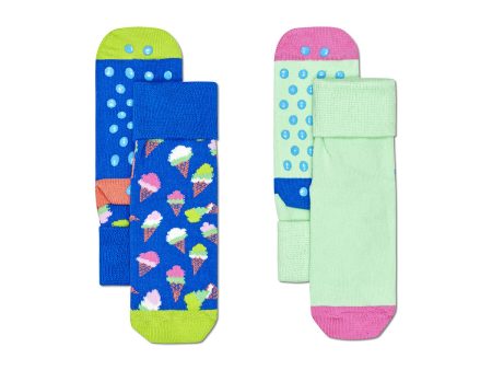 HAPPY SOCKS  Kids Anti Slip Ice Cream (6300) 2-Pack Happy Socks 2-3Y Cheap