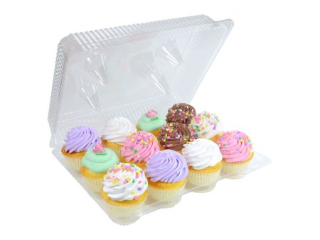 Clear Plastic 12 Compartment Cupcake Container- 3 Count Pack Online